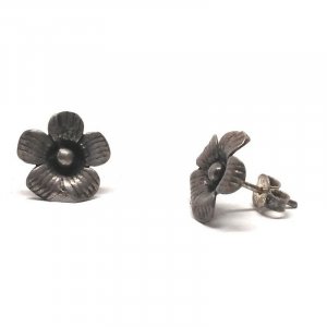 Buy JAZZ Black Flower Design Brass Stud Earrings  Shoppers Stop