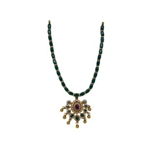 Buy Green Beaded Multi-layered Necklace – Odette