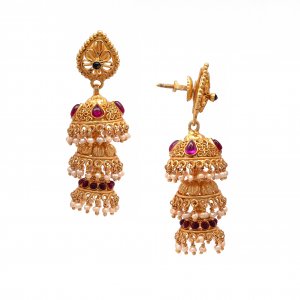 Latest Light Weight Gold Earring Designs With Weight  South Indian Gold  Earrings  YouTube