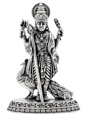 92.5 Oxidized Silver Murugan Idol – Divine Strength And Blessings