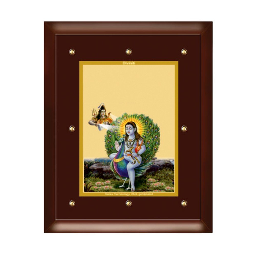 24K GOLD PLATED MDF FRAME SIZE 5 CLASSIC COLOR BABA BALAK NATH