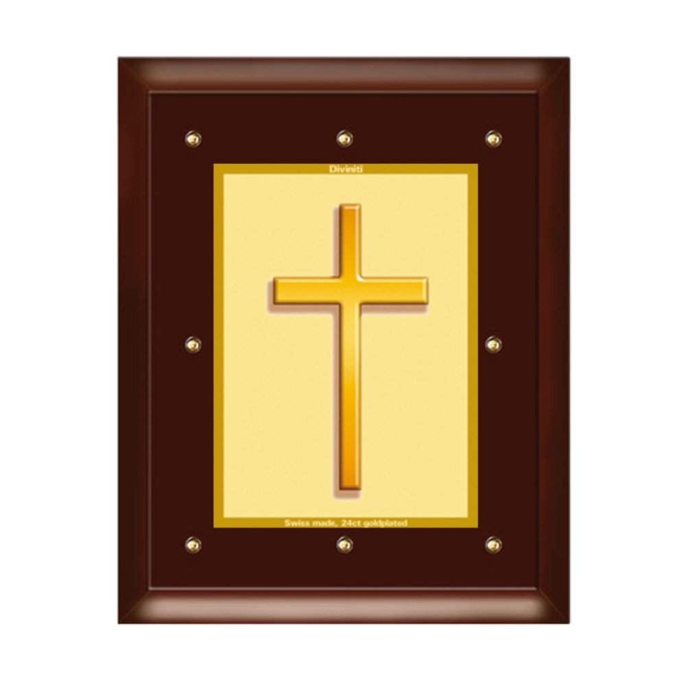 24K GOLD PLATED MDF FRAME SIZE 5 CLASSIC COLOR HOLY CROSS
