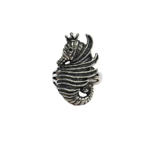SEA HORSE MENS OXIDISED RING FOR GIRLS