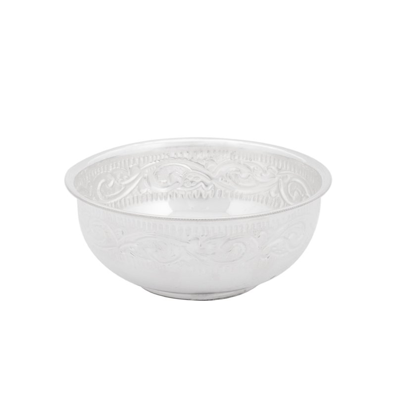 PURE SILVER HAND CRAFTED NAKSI FEEDING BOWL