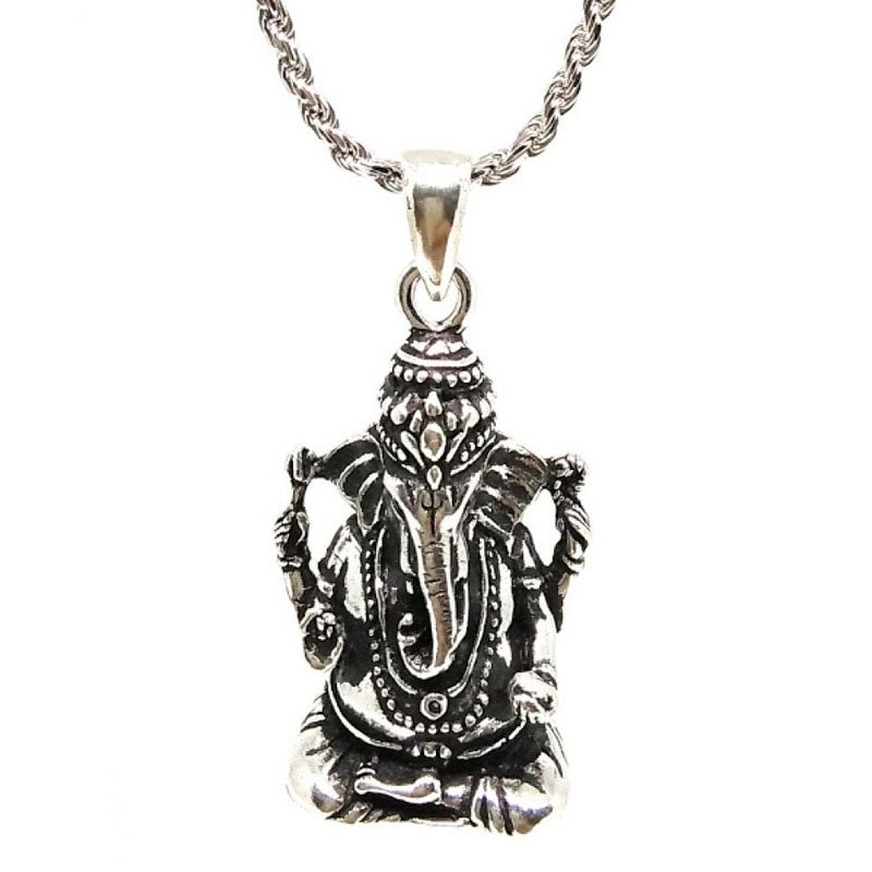 SOLID VINAYAGAR PENDANT IN SILVER FOR BOYS AND MEN 