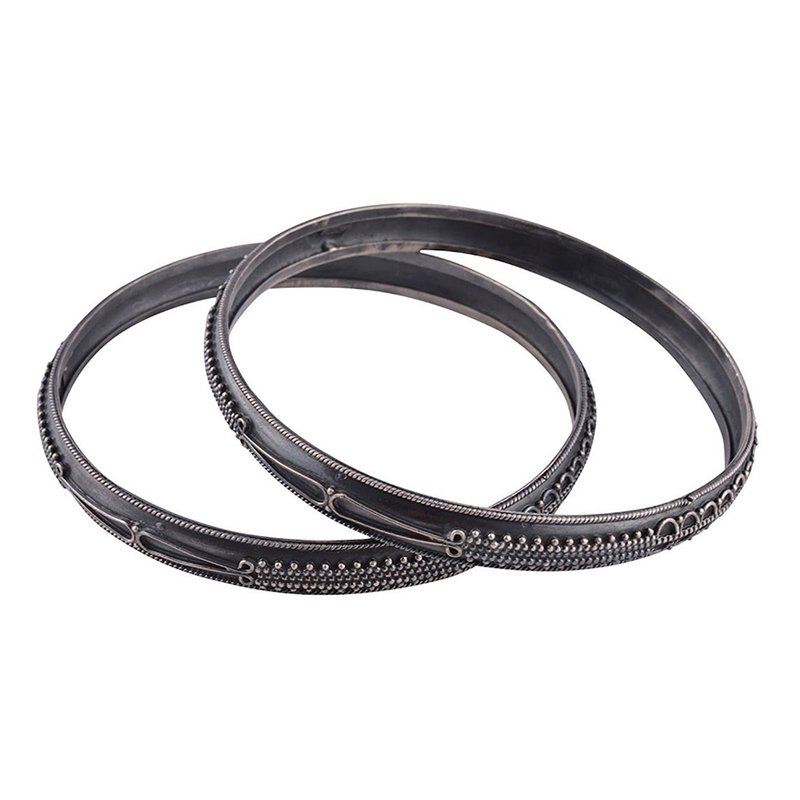  925 OXIDISED SILVER TRADITIONAL BANGLE FOR GIRLS 