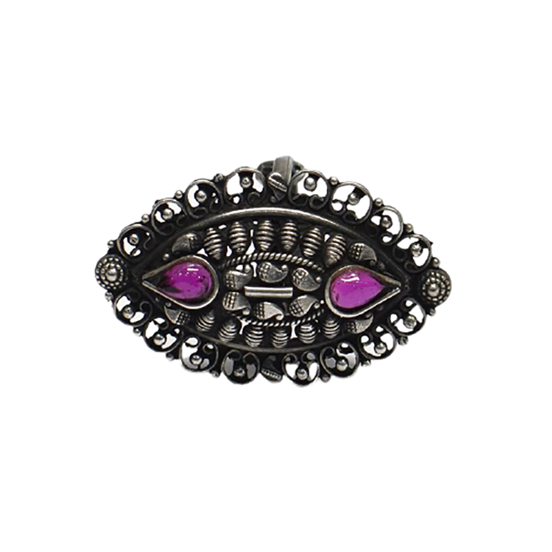 OXIDISED ADJUSTABLE RING FOR WOMEN