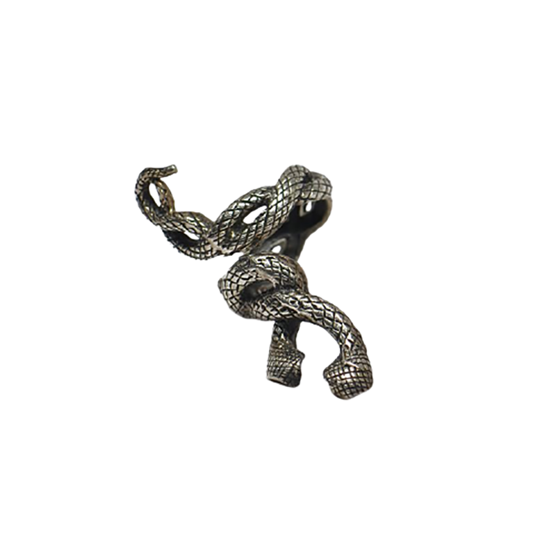 DOUBLE SNAKE OXIDISED SILVER UNISEX RING FOR WOMEN