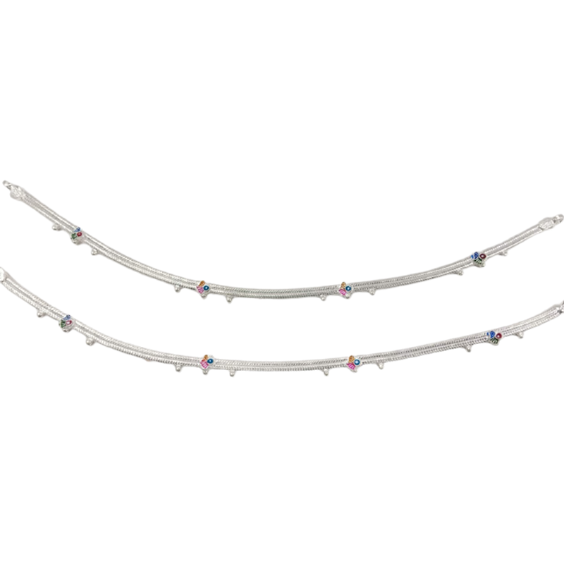 92.5 SILVER TRADITIONAL ANKLET FOR WOMEN 