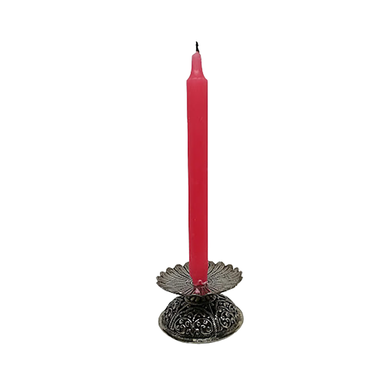 92.5 925 OXIDISED SILVER CANDLE HOLDER FOR POOJA