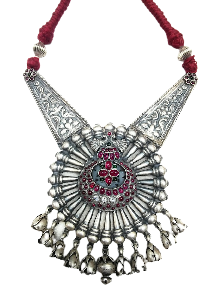 92.5TRIBAL COLLECTION SILVER DESIGNER NECKLACE FOR GIRLS