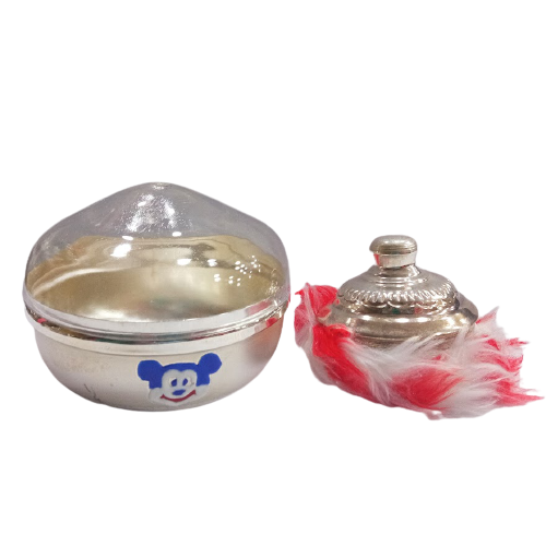 SILVER POWDER BOX FOR BABY WITH PUFF