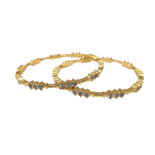 GOLD PLATED DIAMOND CHANNEL DESIGN BANGLE FOR GIRLS