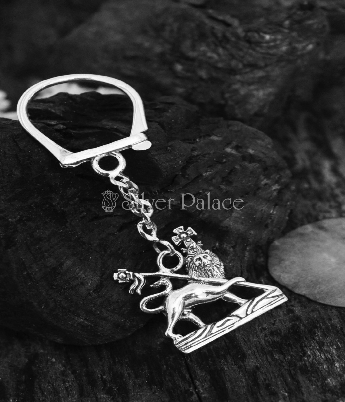 Oxidised Silver British Lion Keychain For Best For Men - Silver Palace