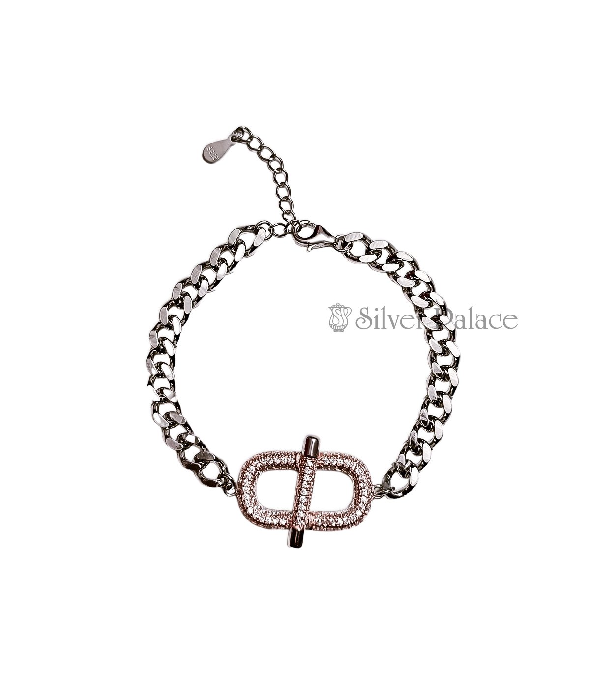 92.5 Sterling Silver Louis Vuitton Bracelet For Girls - Silver Palace