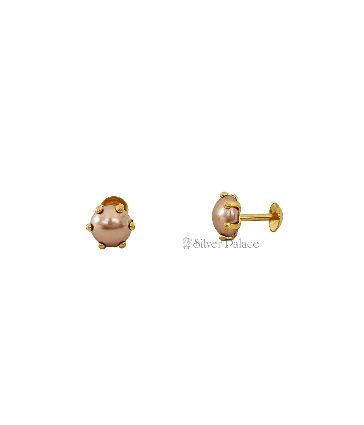 916 22 CT GOLD PEARL EAR/NOSE STUD 6MM