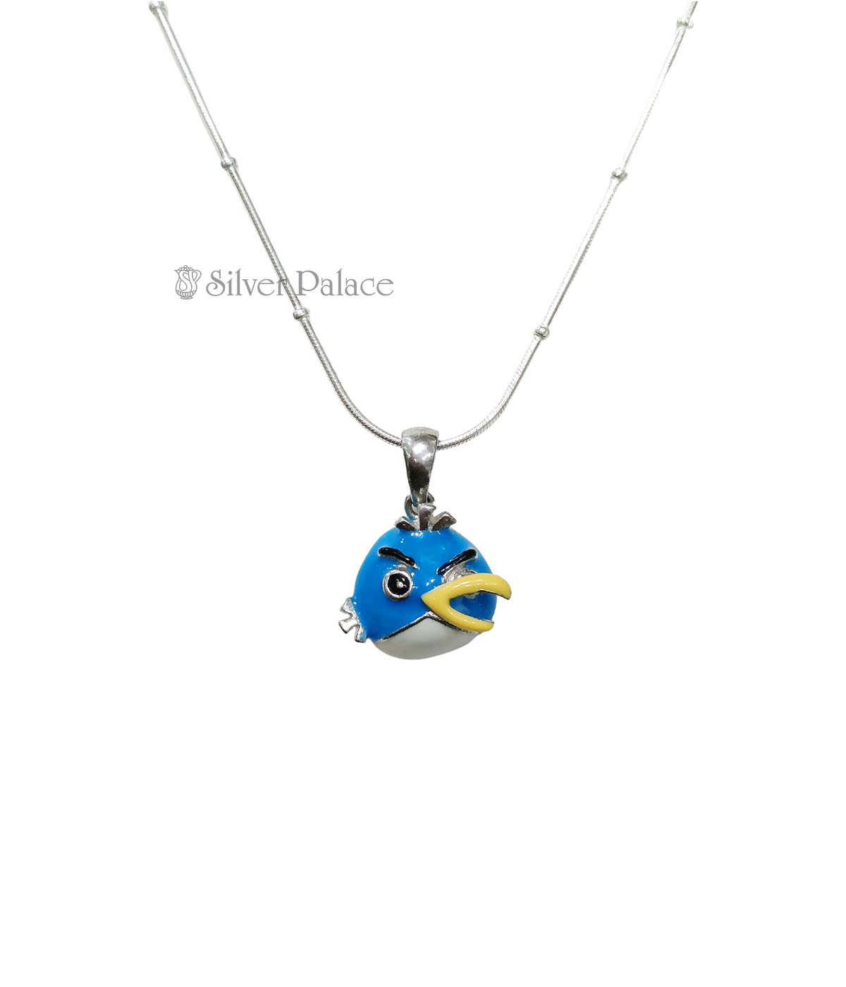 92.5 STERLING SILVER BLUE ANGRY BIRD PENDANT
