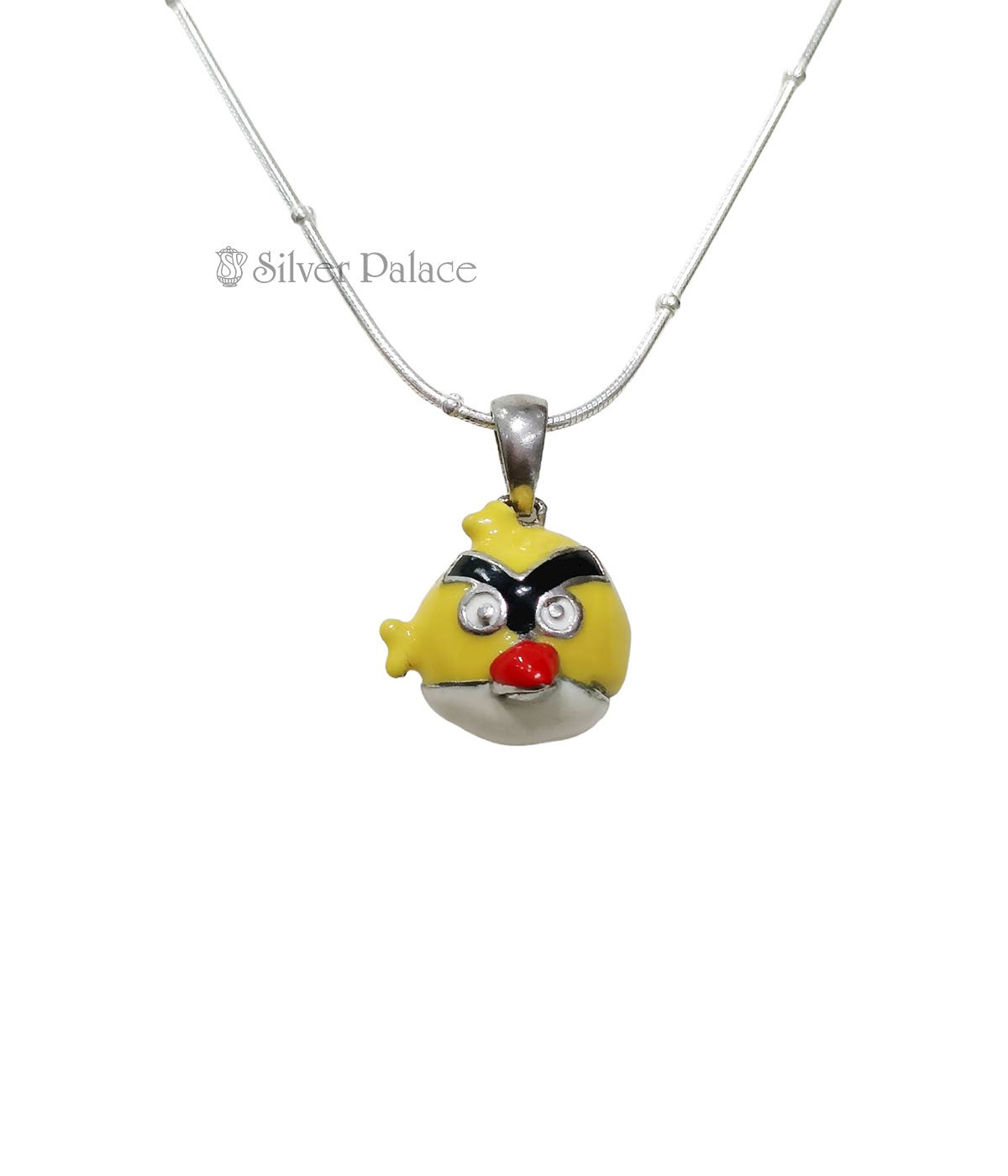 92.5 STERLING SILVER YELLOW ANGRY BIRD PENDANT 