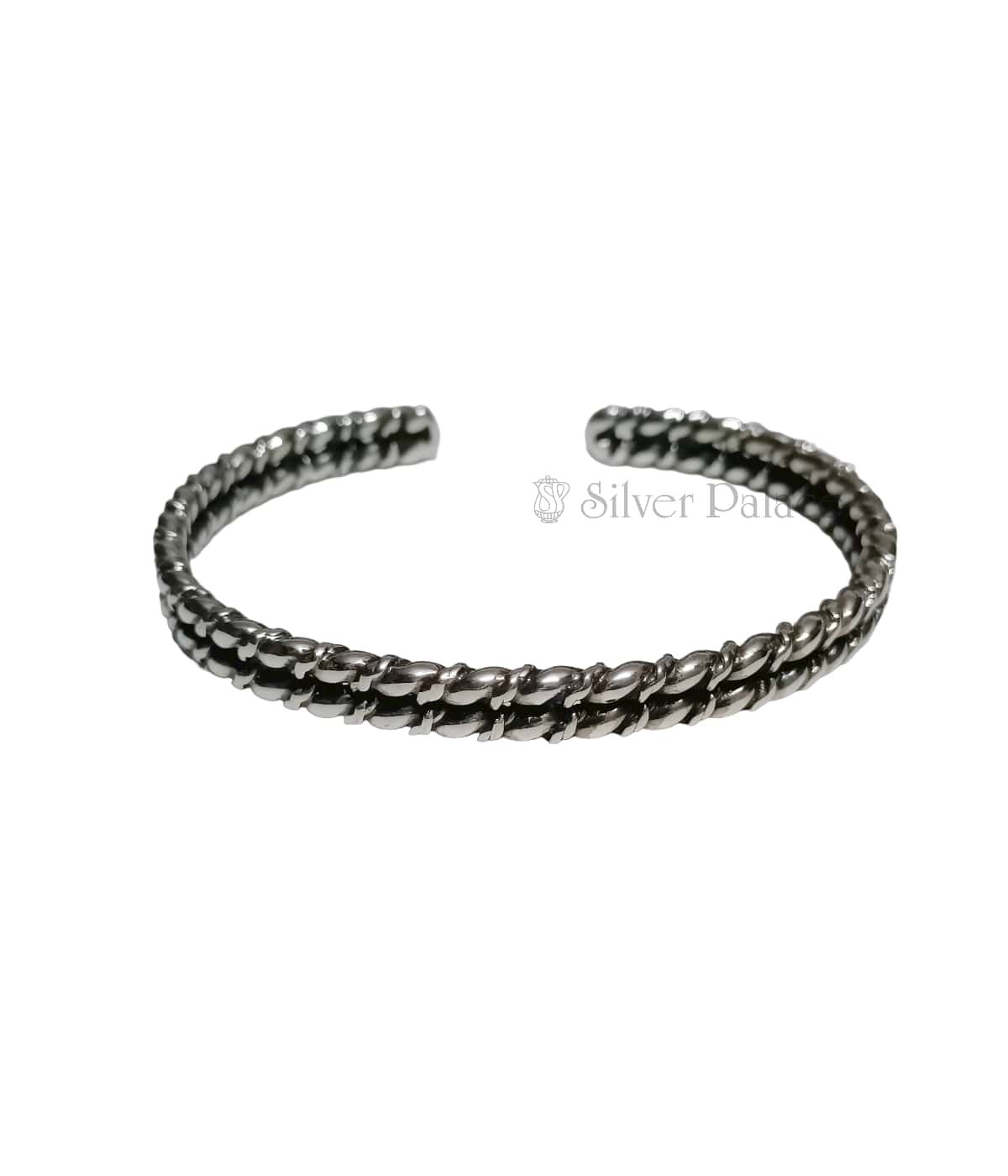 STERLING SILVER  DOUBLE TWISTED KADA FOR MEN