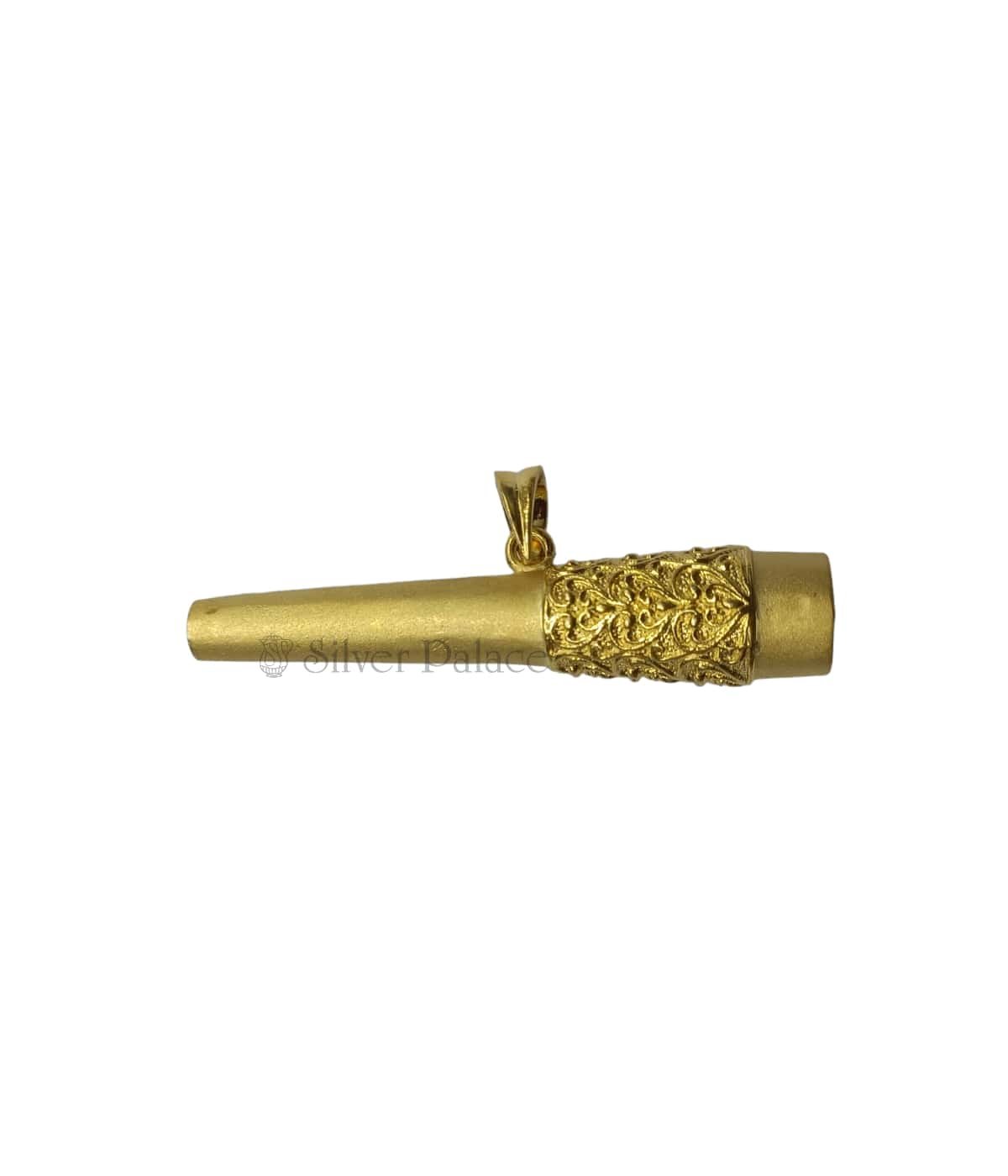 92.5 STERLING SILVER GOLD PLATED FILTER MOUTHPIECE PENDANT