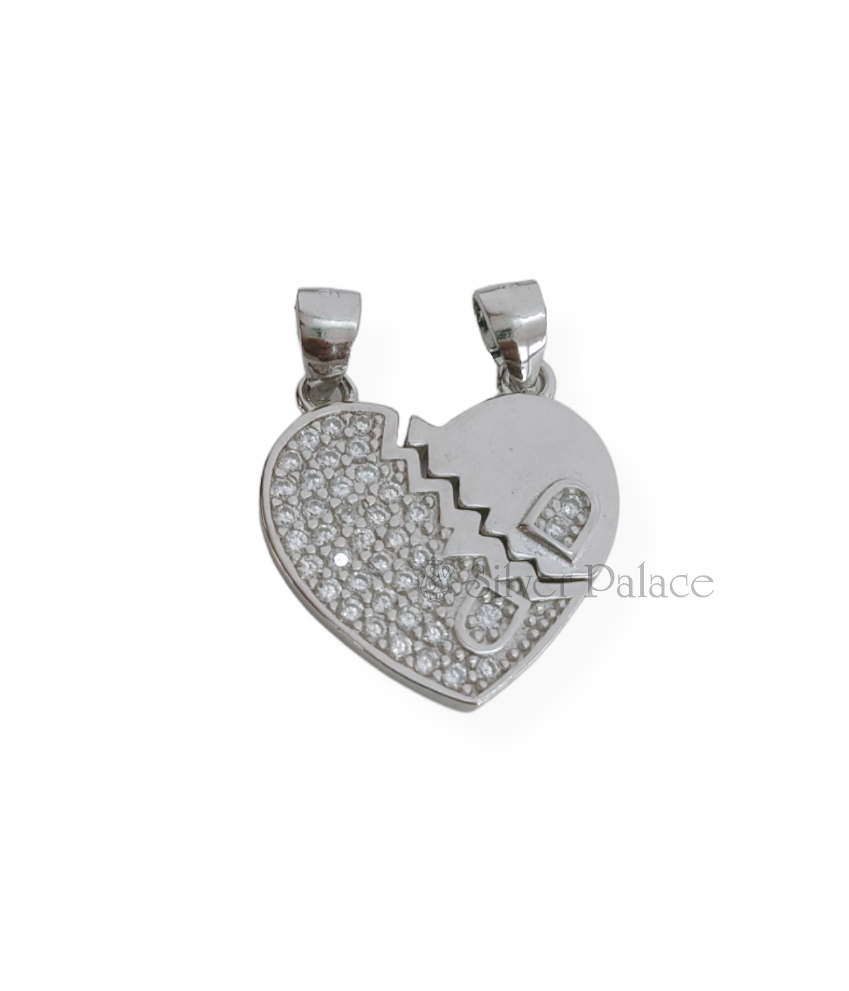 STERLING SILVER HEART PENDANT FOR COUPLES