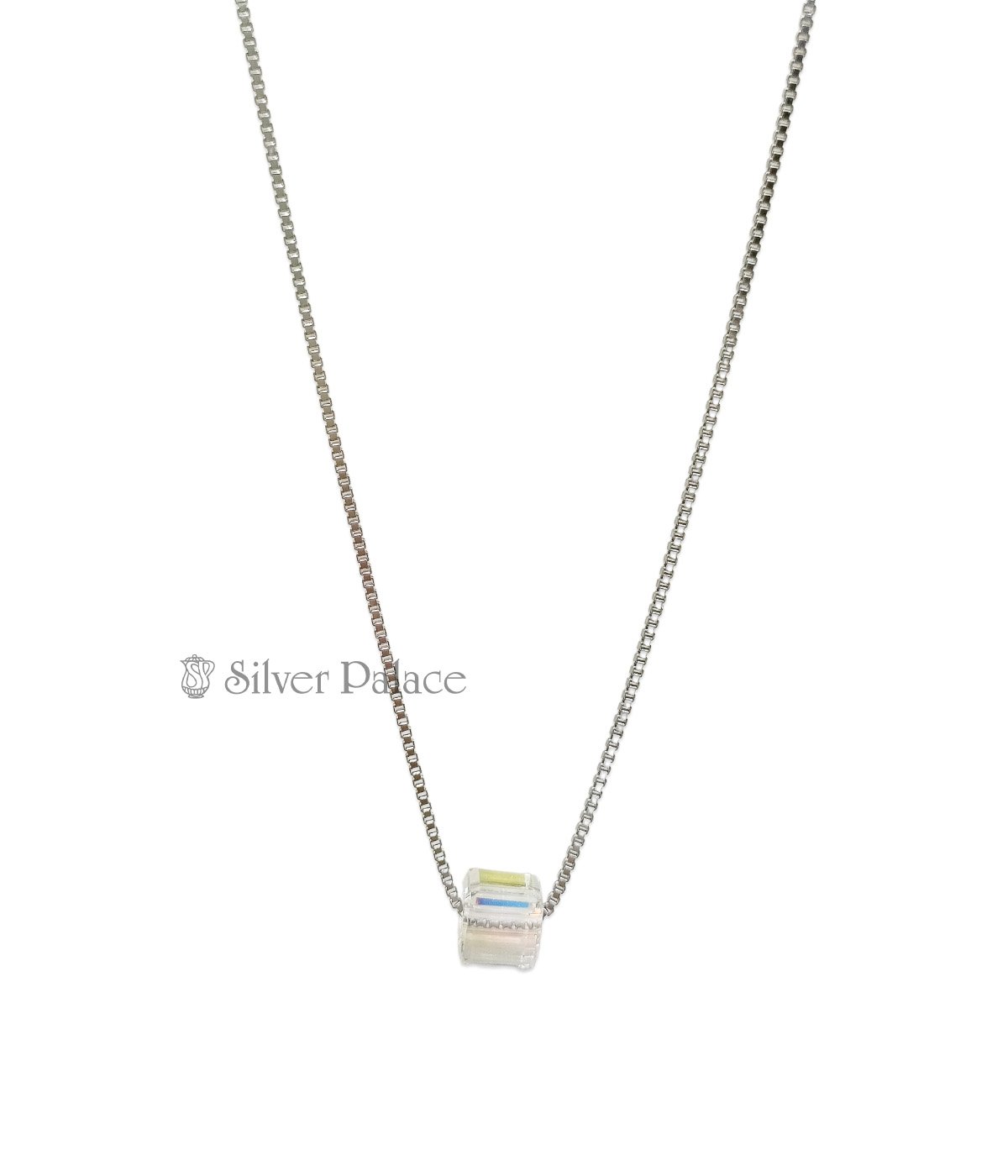 STERLING SILVER SINGLE CRYSTAL LW CHAIN