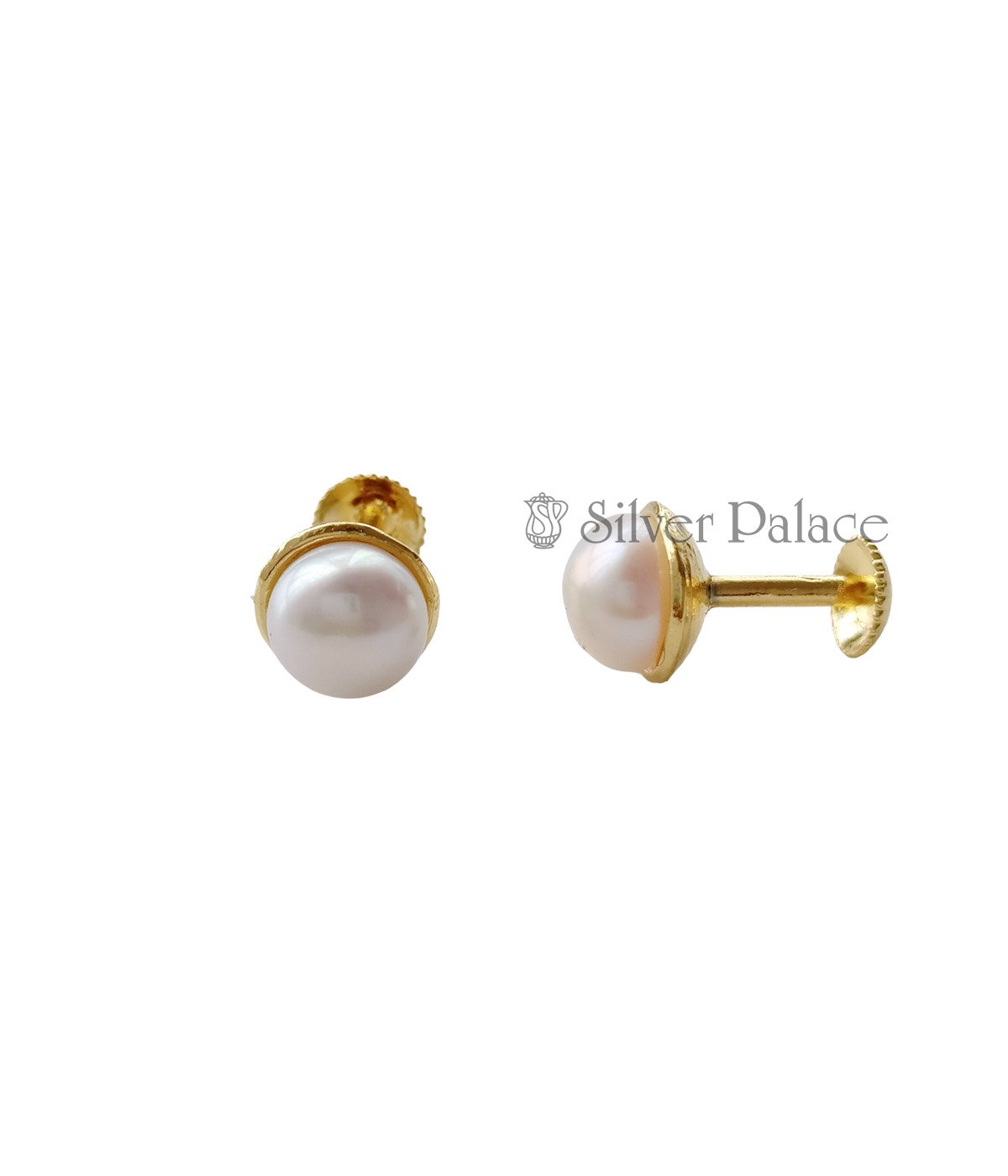 GOLD POLISHED PEARL STUDDED NOSE PIN