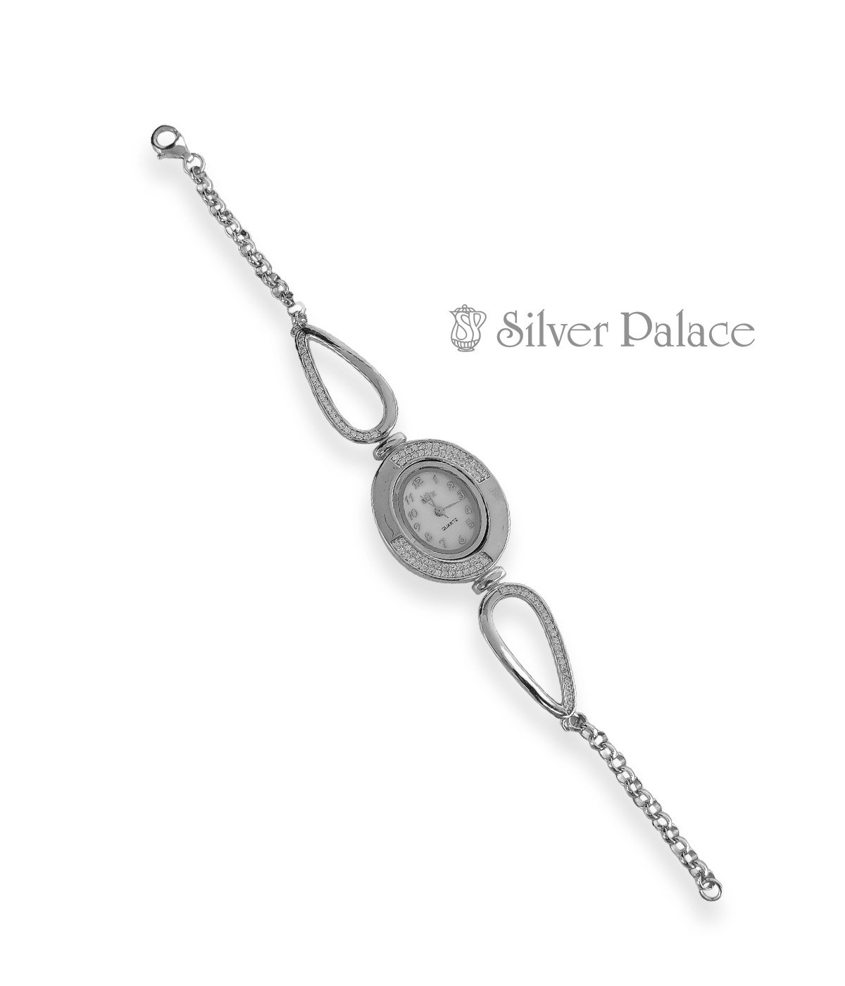 92.5 STERLING SILVER HOLLOW ADJUSTABLE STRAP WATCH