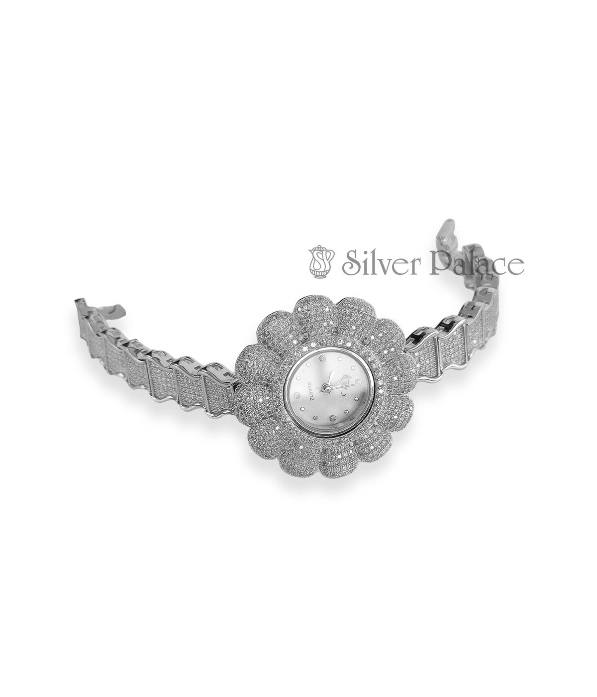 OXIDISED SILVER FLORAL SHAPE DIAL VINTAGE WATCHES FOR GIRLS