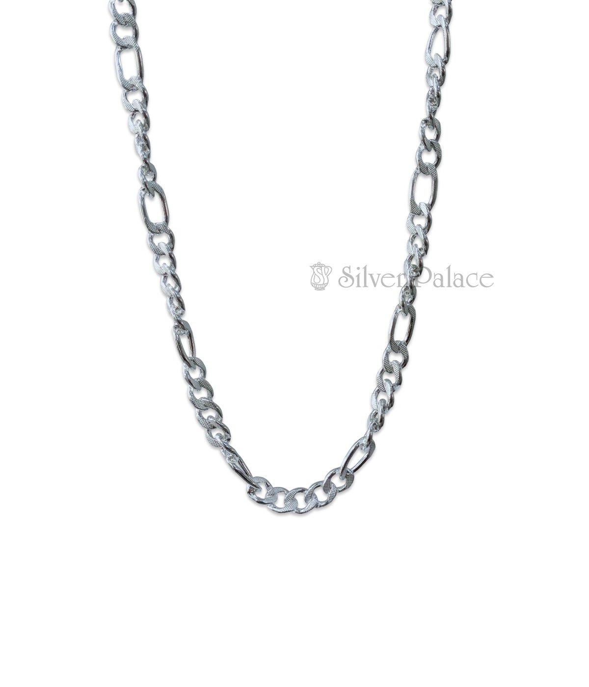 STERLING SILVER LINKED HOLLOW FIGARO CHAIN FOR MEN-BOYS