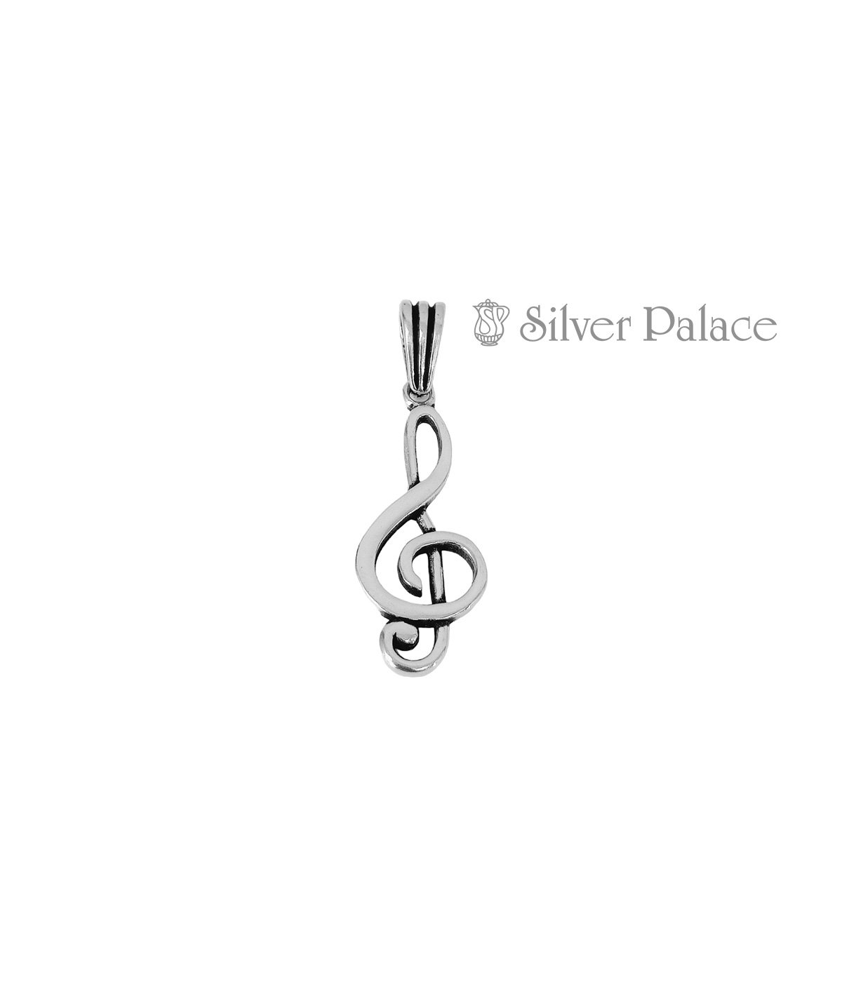 STERLING SILVER MUSIC NOTE DESIGN PENDANT SYMPHONY NOTE 