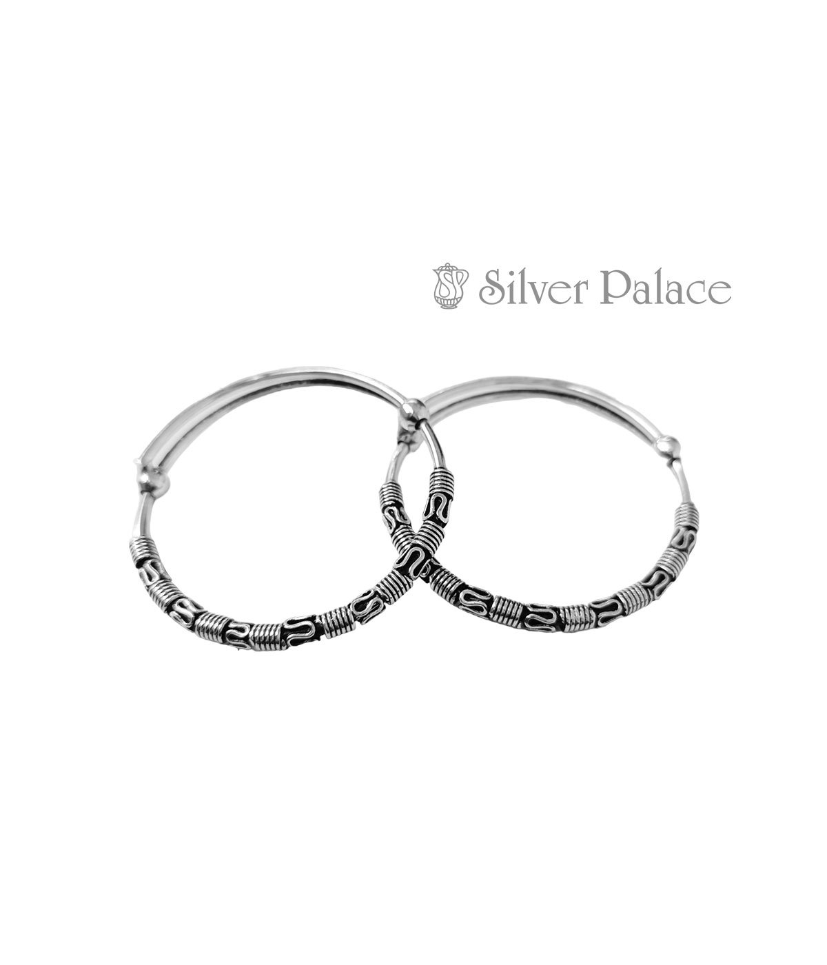 Oxidised Silver Loop Design Kada Silver Palace