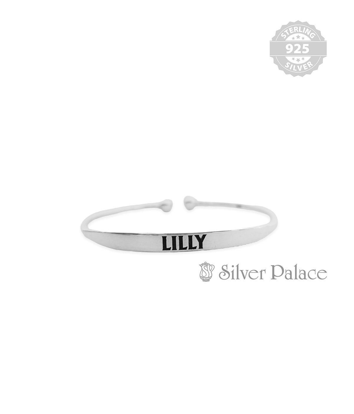 STERLING SILVER LILY NAME ENGRAVED CUSTOMIZED KADA