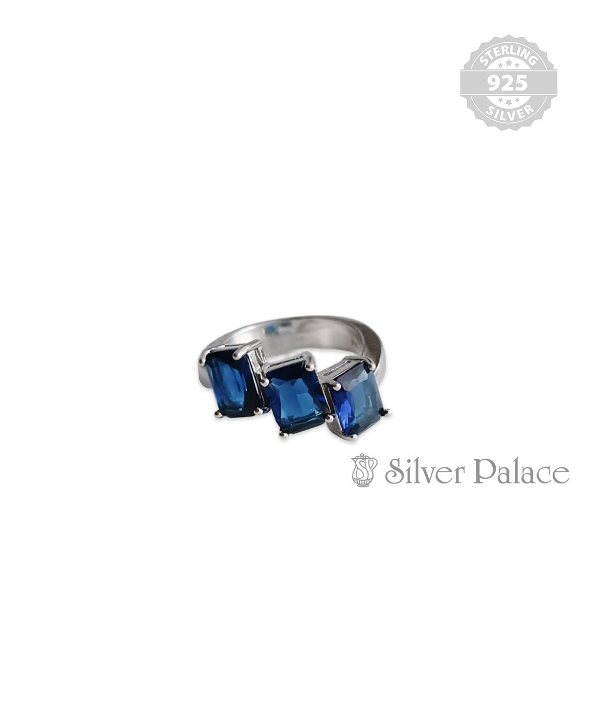 STERLING SILVER BLUE SAPPHIRE COLOUR STONE RINGS