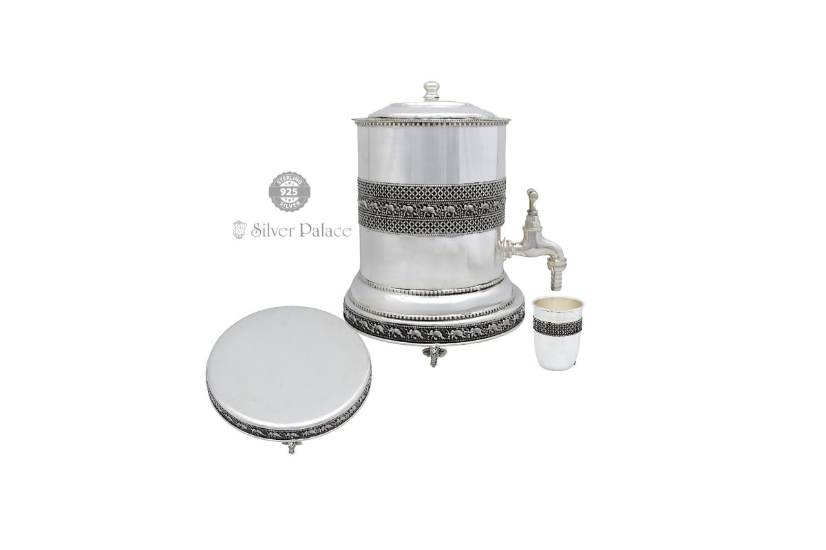 Oxidised Silver Locking Water Tank For Home Decor Silver Palace