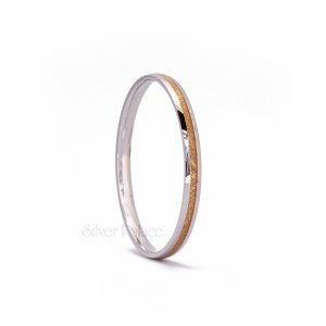 Sterling Silver Bhava Collection Golden Polished Kada For Men