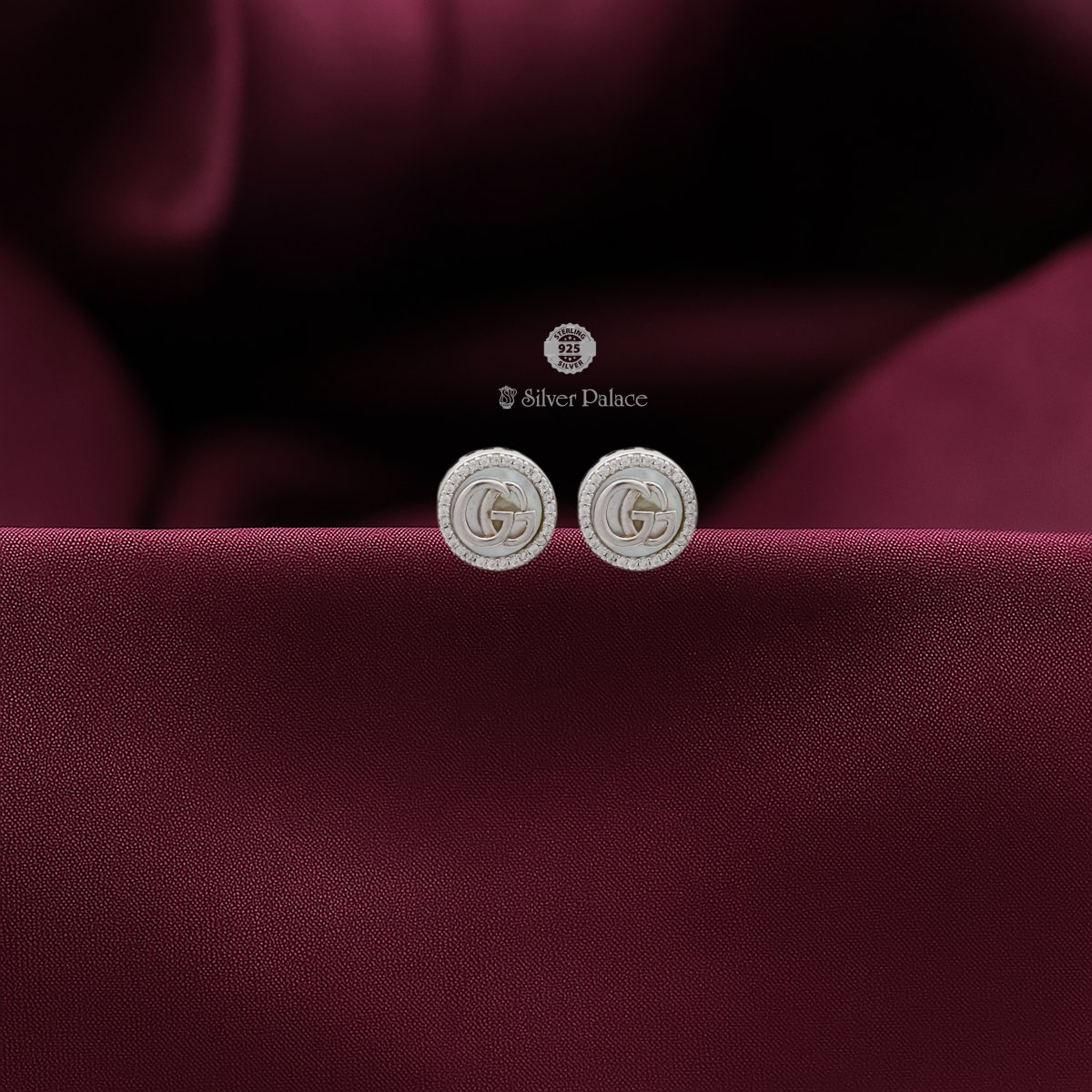 925 Sterling Silver Gg Logo Earring For Girls Arjita Collection