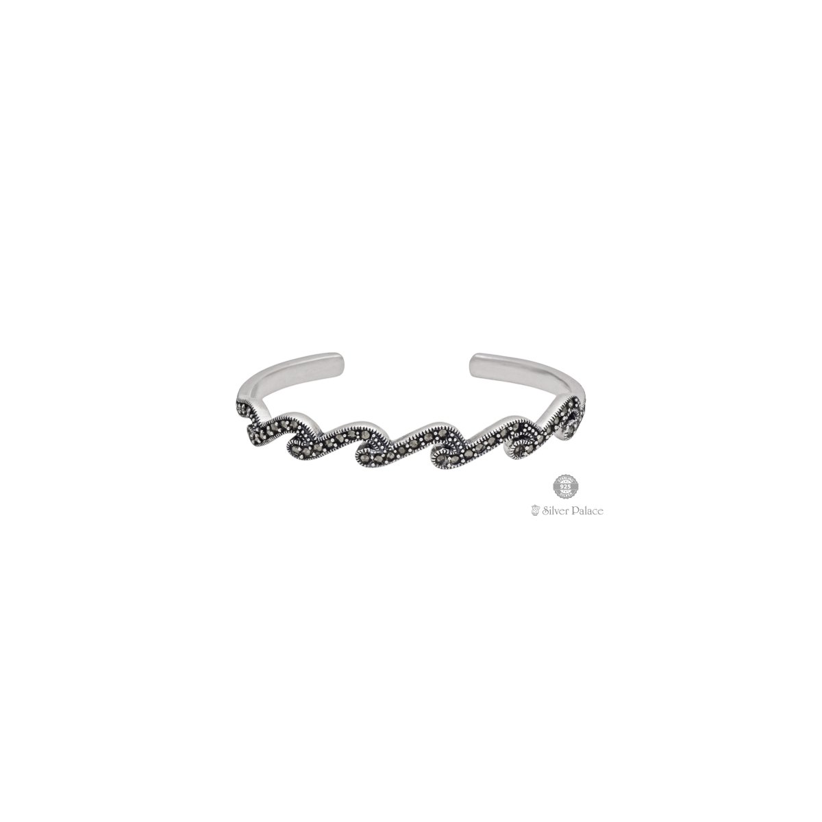 925 Oxidised Silver Zig Zag Design Marca Kada For Girls Prite