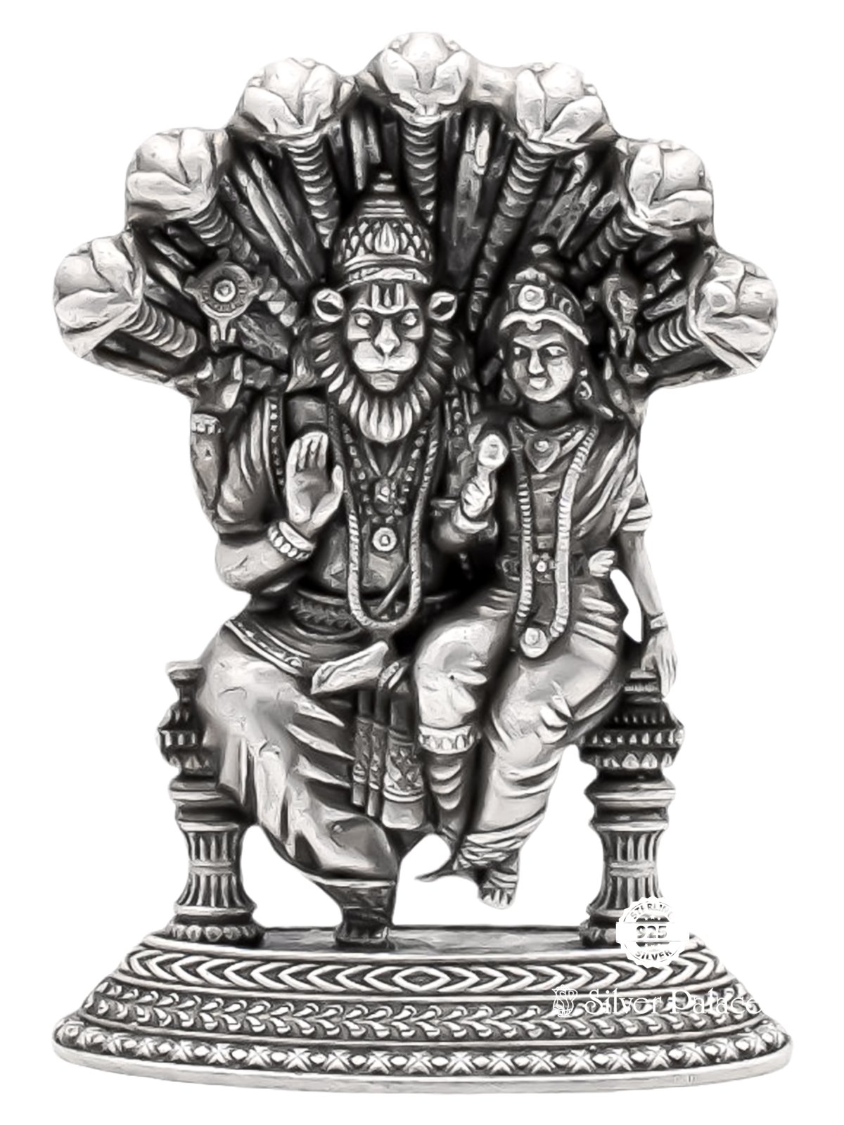 Oxidised Silver Lakshmi Narasimha Idol For Pooja And Rituals - Silver ...