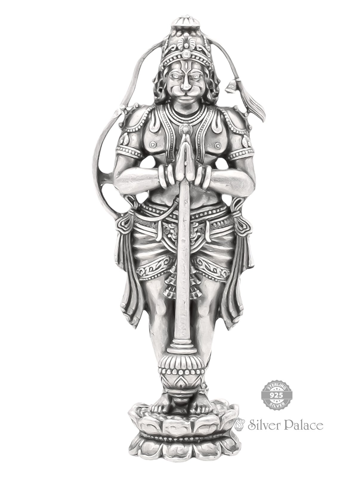 92.5 Oxidised Silver Lord Hanuman Lc Idol – Divine Strength And