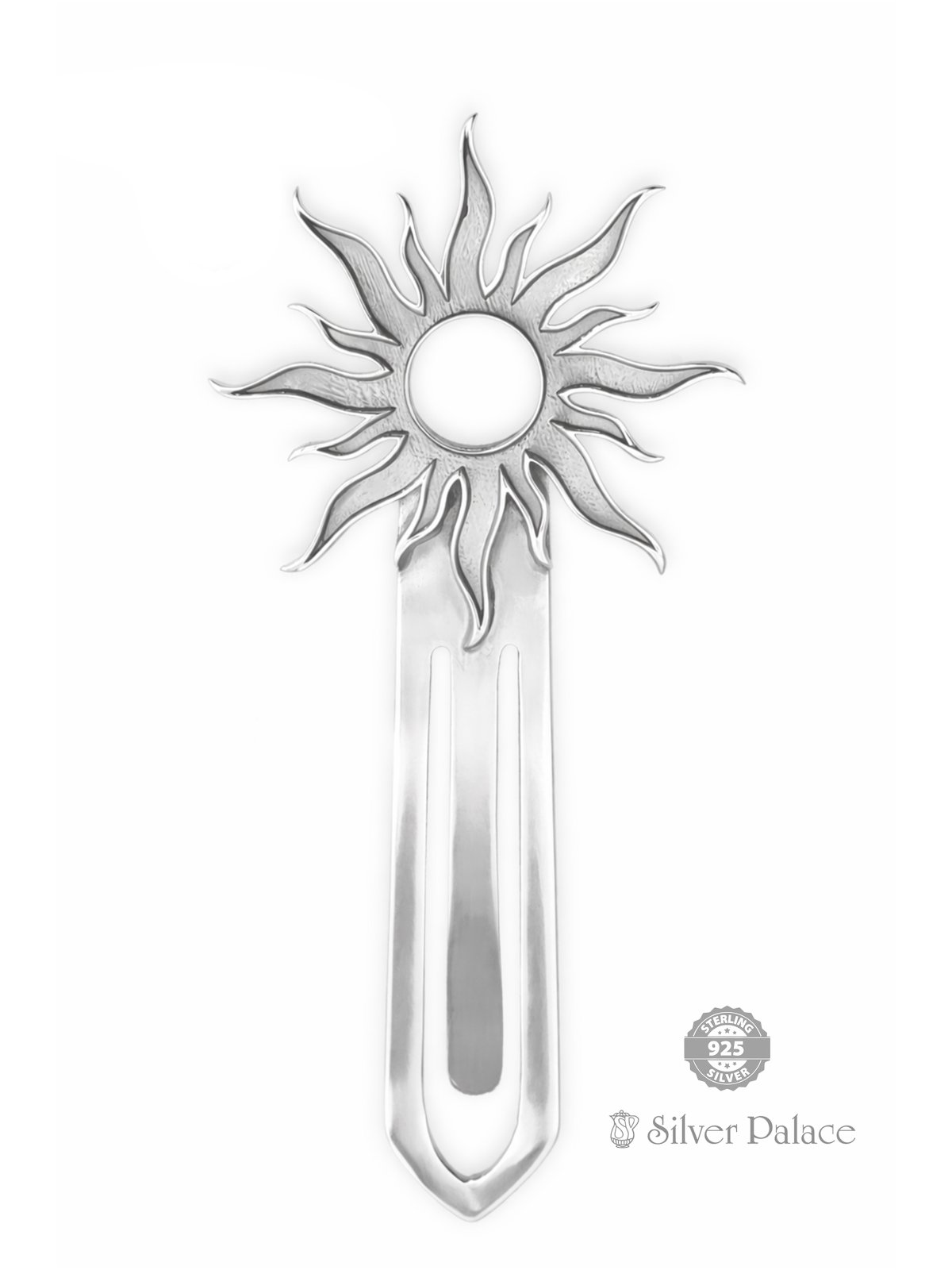 Sun Pin Book 925 Sterling Silver Sun Design Book Mark Pin - Silver Palace