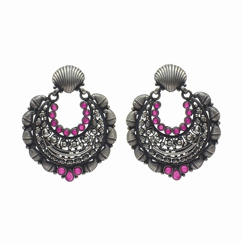  SILVER SHELL CHAND BALI FOR LADIES
