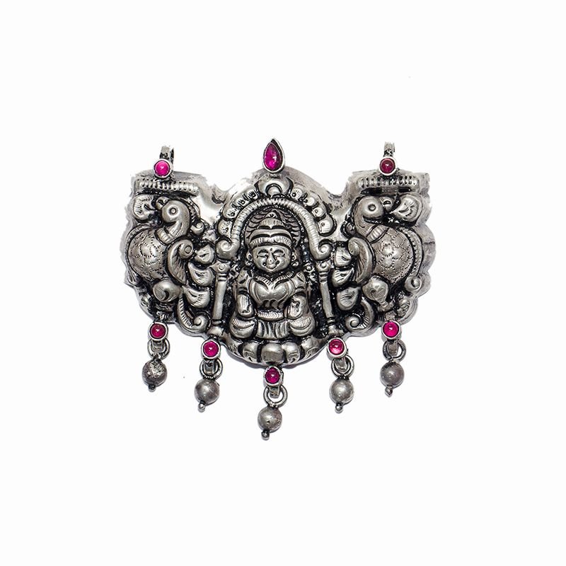925 OXIDISED SILVER DOUBLE ANNAM LAKSHMI NAGAS PENDENT FOR GIRLS 