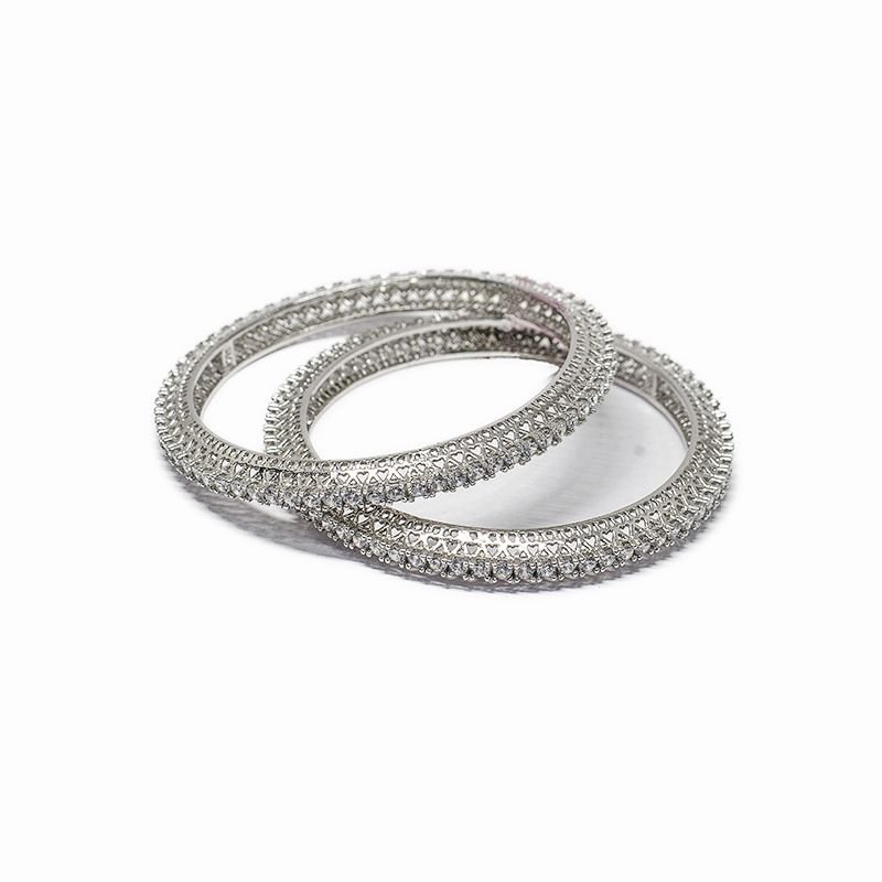 SILVER CUBIC ZIRCONIA BANGLES FOR GIRLS