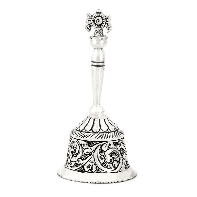 925 Pure Silver Pooja Bell With Sangu Chakram - Silver Palace