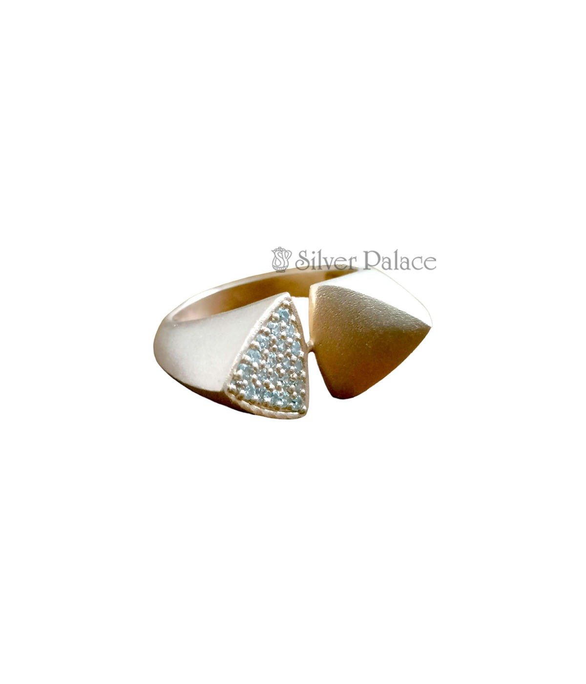 L AMOUR ROSE GOLD SOLID WOMENS SILVER RING