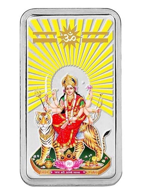 999 SILVER DURGA MATA PRECIOUS COIN 20 GM RECTANGULAR COIN BARS