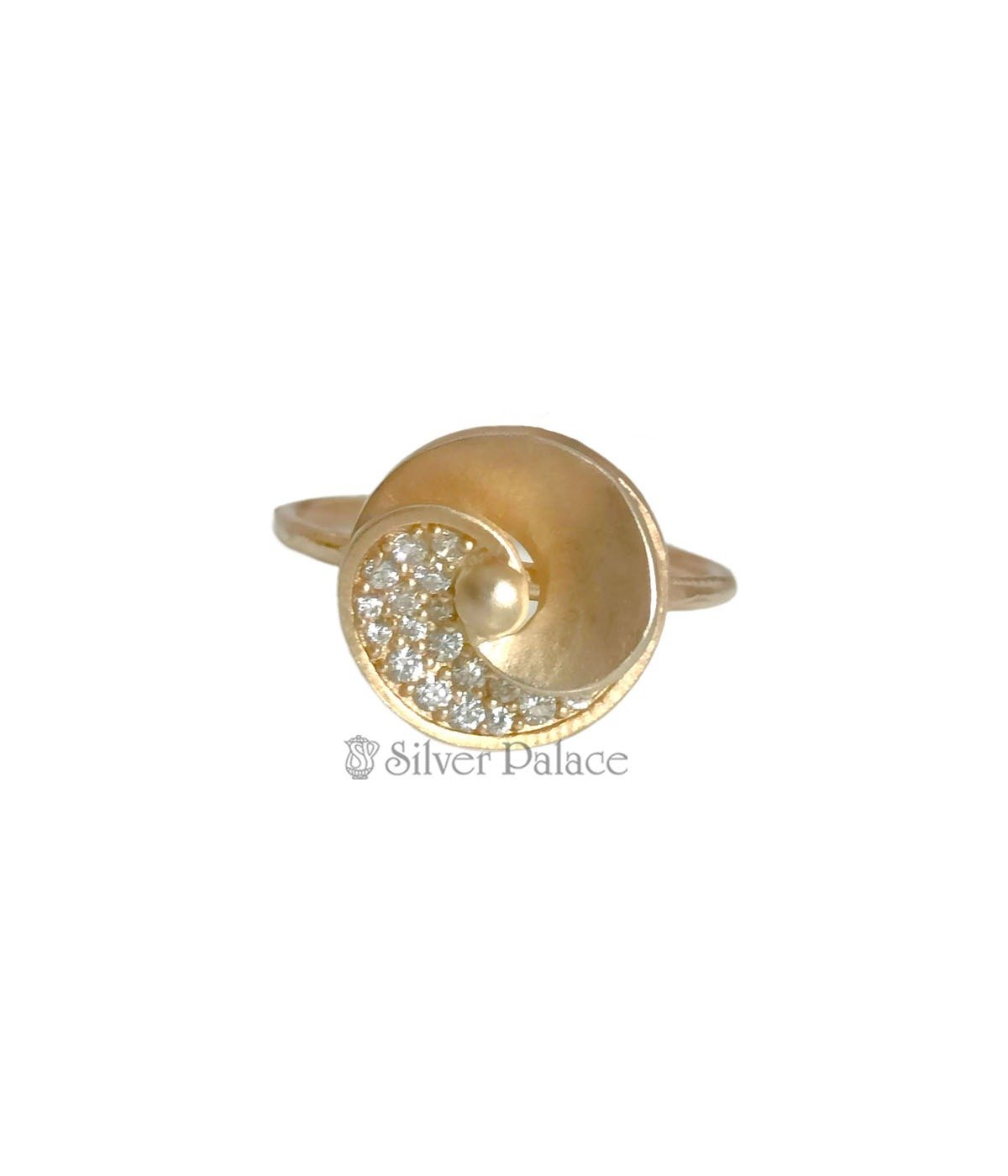 L AMOUR ROSE GOLD WAVE WOMENS RING IN SILVER