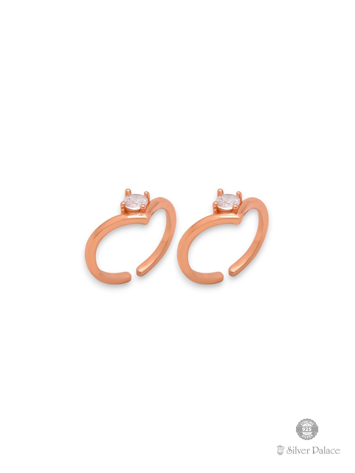 925 SILVER HEART SHAPED DESIGN WITH WHITE STONE TOE RING FOR WOMEN SHEYA COLLECTION 