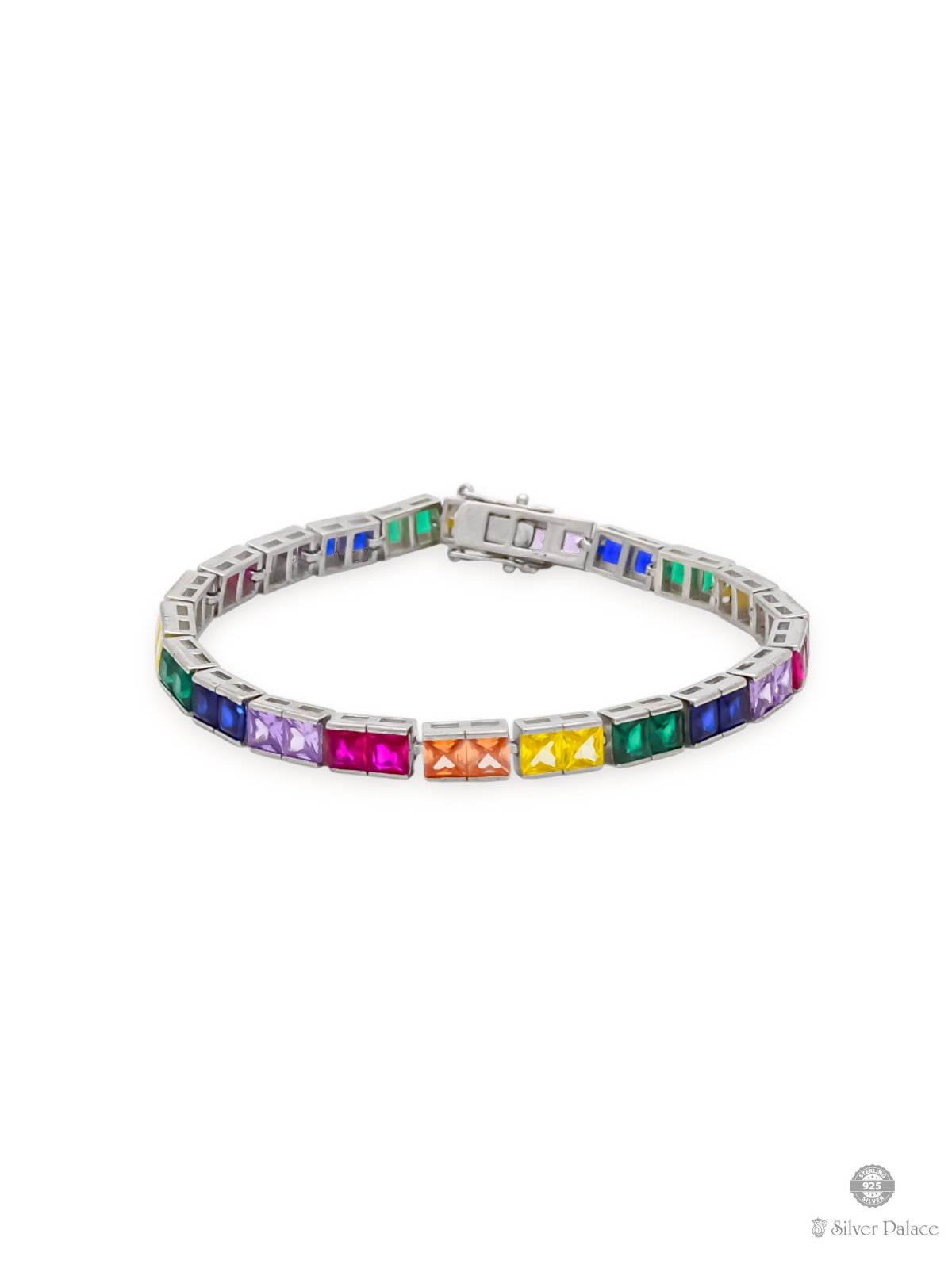 925 STERLING SILVER MULTI COLOUR STONE BRACELET FOR GIRLS PRITTI COLLECTION 